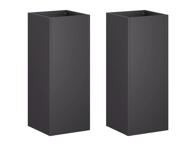  Jardinière - cache-pot de jardin 2 pcs noir 20 x 20 x 40 cm  - Conforama A