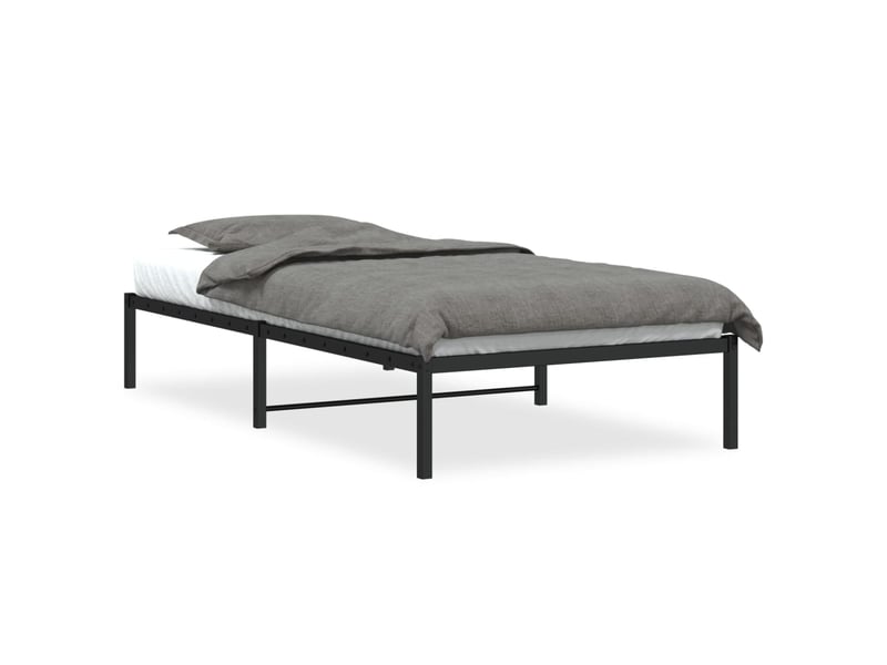  Lit simple- lit adulte -  cadre de lit métal sans matelas noir 100x200 cm  - Conforama A