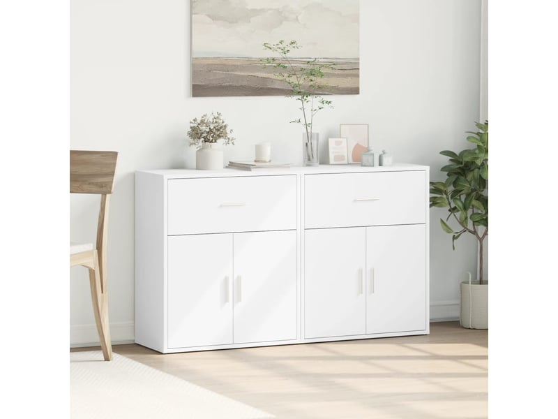  Buffets 2 pcs - bahut - meuble de rangement blanc 60x31x70 cm bois d'ingénierie  - Conforama C