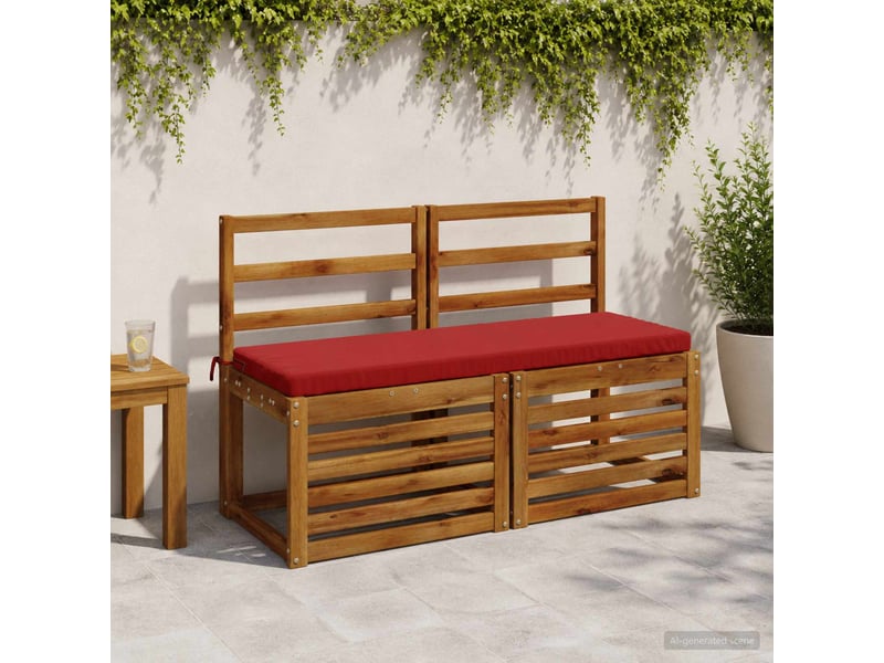 Lot de 2 coussins de banc, coussins d'assise soest 100 % polyester bordeaux cf57160  - Conforama B