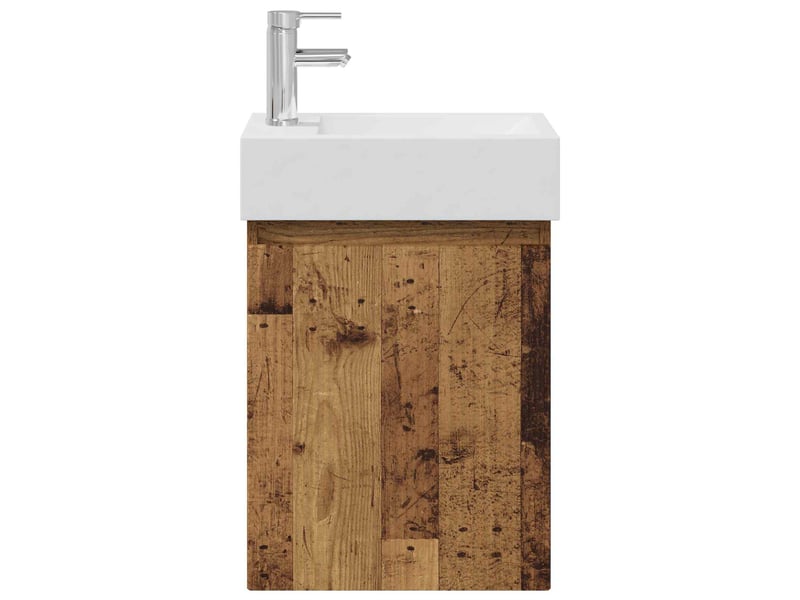  Meuble de rangement salle de bain avec robinet bois ancien shl4900  - Conforama E