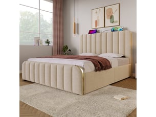 Lit coffre 160x200 cm <strong>HAUSS SPOLE</strong>  <strong></strong> coloris beige