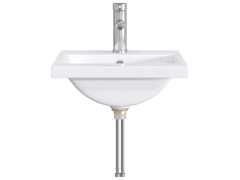 Lavabo de salle de bain avec robinet et évacuation chrome shl8629 - Conforama D