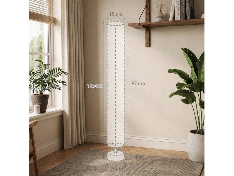  Lampadaire 15x15x120 cm interrupteur au pied bois beige  - Conforama E