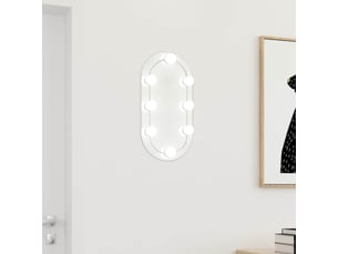 Miroir, miroir décoratif avec éclairage led 40x20 cm verre ovale cf62686