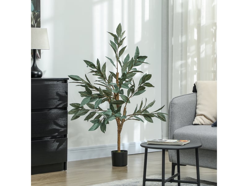 Laurier artificiel vert de 120 cm, idéal pour la décoration de la maison, du bureau, du balcon ou de la chambre. - Conforama C