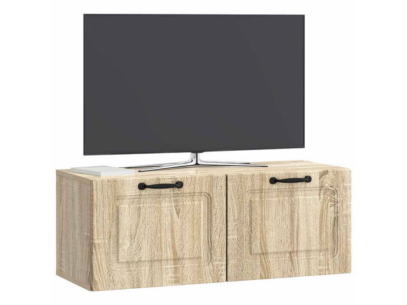  Meuble tv - banc tv - meuble de rangement mural montage mural chêne sonoma 78,5 x 31 x 30 cm  - Conforama C