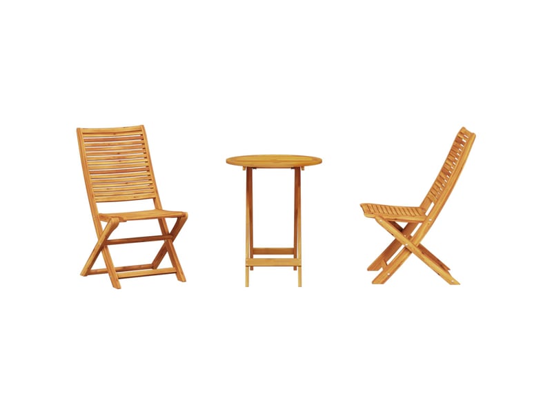 Ensemble bistro pliant 3 pcs marron bois d'acacia massif shl3193 - Conforama D