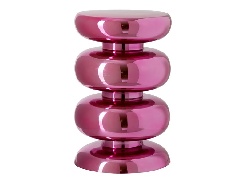  Tabouret brillant design tilde 47cm rose  - Conforama A