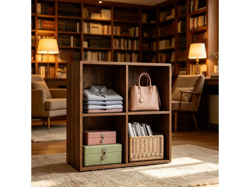  Bibliothèque cube compacte ouverte, étagère rangement moderne, meuble présentoir polyvalent  - Conforama D