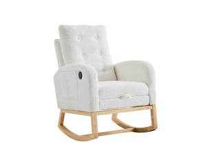 Fauteuil fixe <strong>OKWISH</strong> <strong></strong> Tissu bouclette blanc vendu A l'unité
