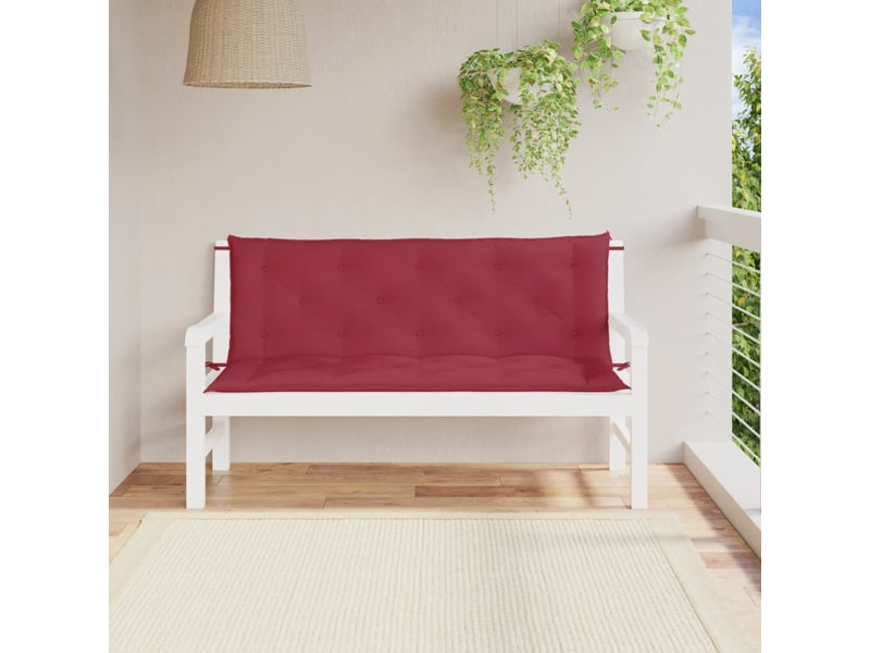  Lot de 2 coussins de banc de jardin, coussins d'assise rouge bordeaux tissu oxford cf58690  - Conforama B