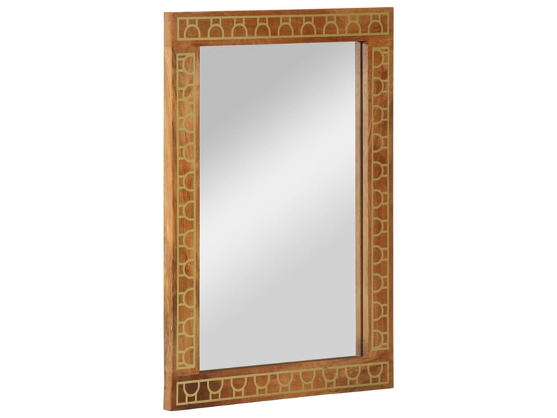  Miroir de salle de bain, miroir de toilette 50x70x2,5 cm bois de manguier massif et verre cf62479  - Conforama B