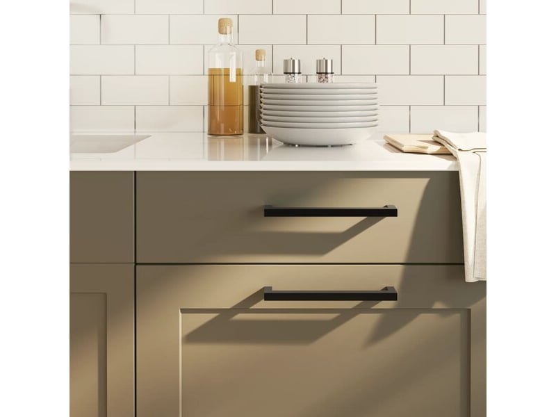  Poignées pour meuble, 10 unités, noires, acier inoxydable cfe1060754  - Conforama A