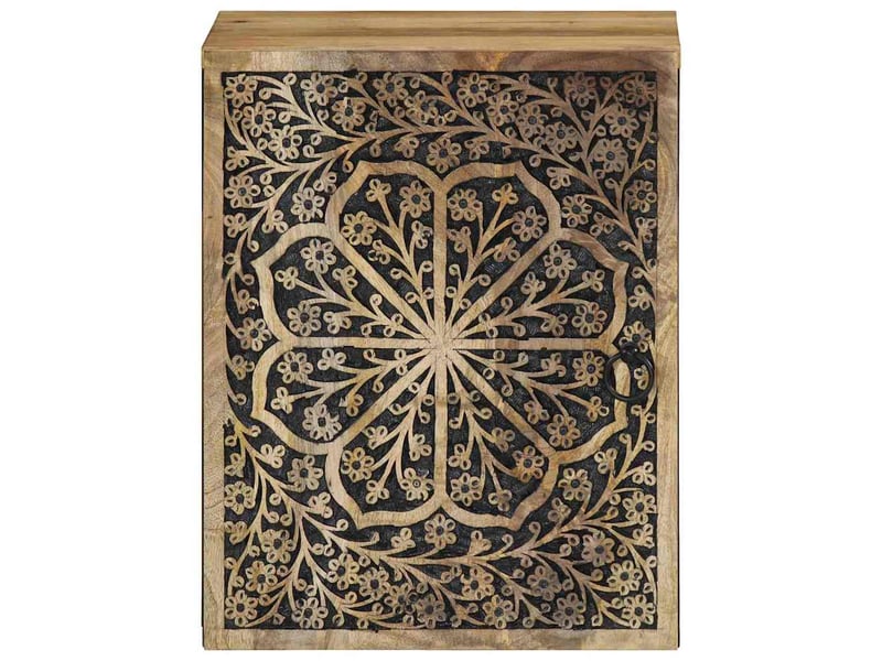  Armoire de salle de bain, meuble de rangement murale 38x33x48cm bois massif manguier  - Conforama C