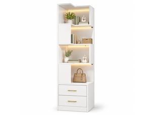 Bibliotheque coloris blanc 4 étagère(s) OKMYHOME - 45 cm x 165 cm