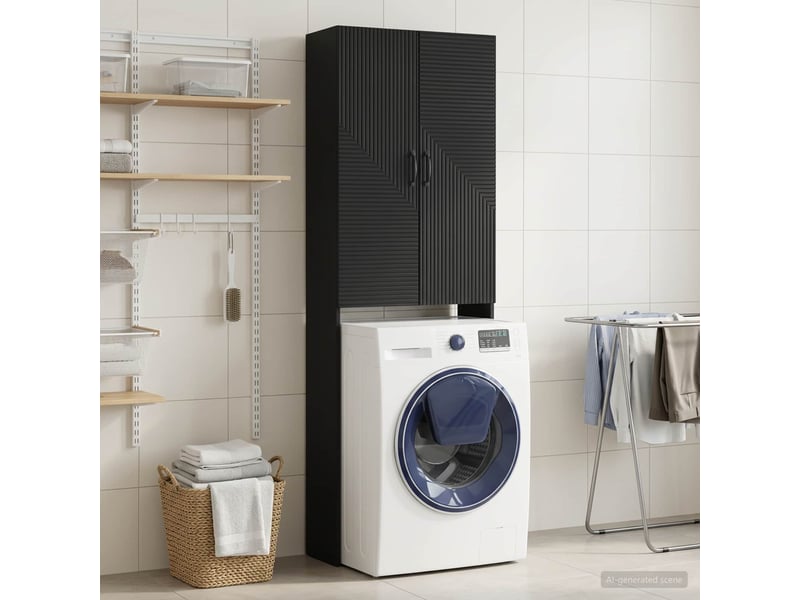 Armoire de toilette, meuble de toilette haarlem noir 66x25.5x190 cm - Conforama B