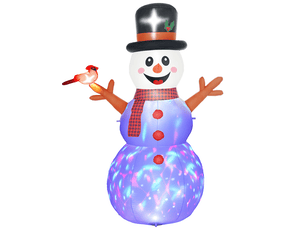 Bonhomme de neige géant, 2,40 m, décoration de noël, avec led, autogonflant, polyester