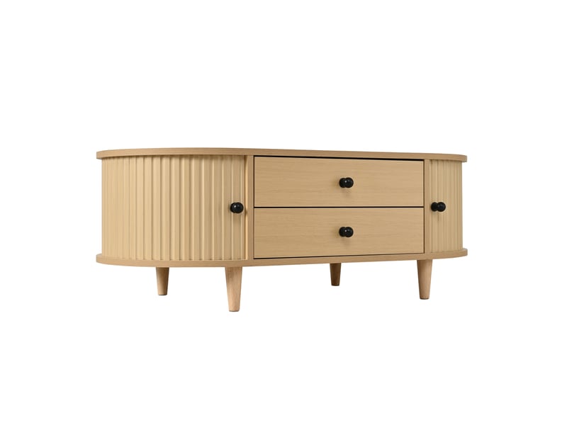  Table d'appoint 100 x 50 cm en mdf avec rangements coulissants  - Conforama A