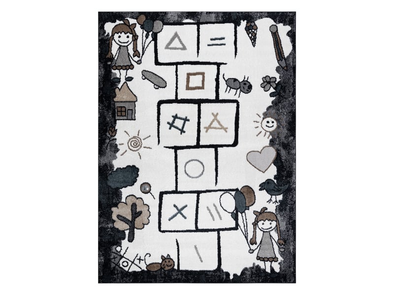  Tapis fun hop pour enfants, la marelle, animaux noir 80x150 cm  - Conforama B
