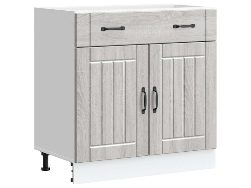 Meuble de rangement, armoire de cuisine lucca sonoma gris bois ingénierie shl8726 - Conforama A