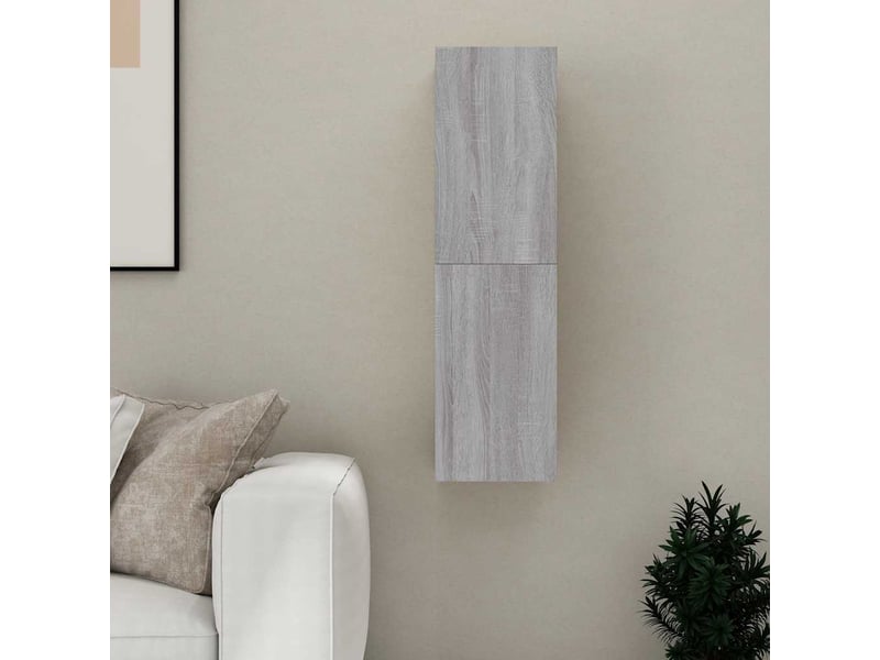  Meuble tv - banc tv - meuble de rangement mural sonoma gris 30,5x30x110 cm  - Conforama E