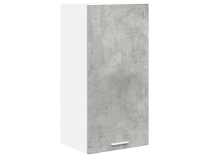Meuble de rangement, armoire suspendue gris béton et blanc 40x31x80cm