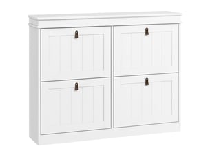 Meuble à chaussures étroit 4 portes charnières, étagères réglables pour 20 paires, mécanisme anti-basculement, 105 x 24 x 82,5 cm