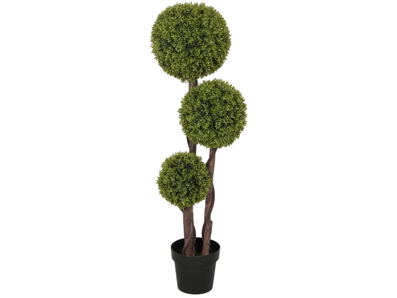  Buis artificiel 115 cm – vert – plante décorative en pot, sans arrosage ni engrais, pour intérieur et extérieur  - Conforama A