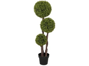 Buis artificiel 115 cm – vert – plante décorative en pot, sans arrosage ni engrais, pour intérieur et extérieur