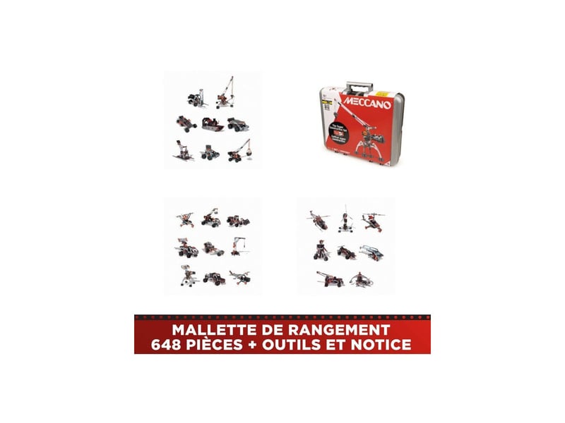  Jeu de construction metal 25 en 1 638 pieces avec moteur et etui MEC3701405831790 - Conforama B