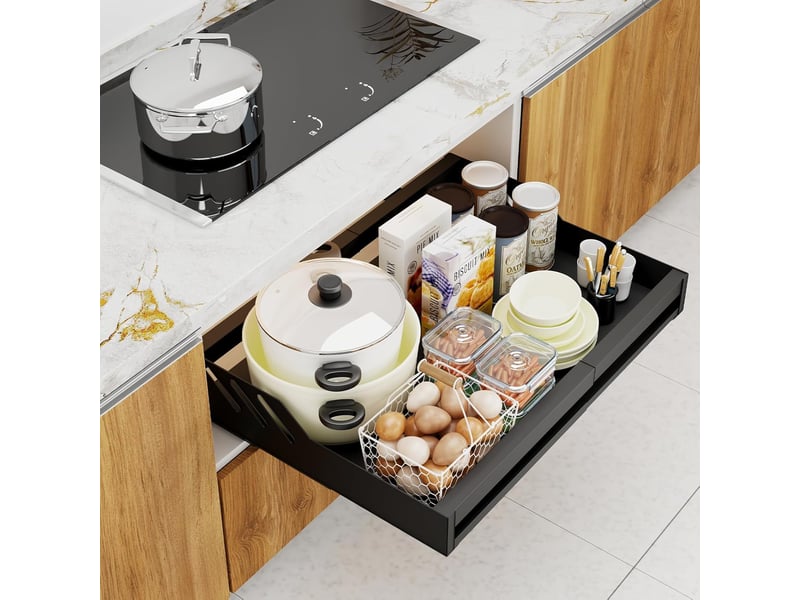 Tiroir coulissant télescopique cuisine largeur réglable 32-52cm - Conforama E