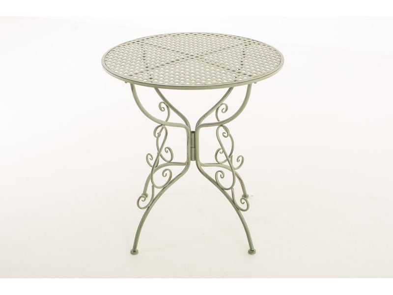  Table de jardin en fer forgé diamètre ø 70 cm vert vieilli mdj10048  - Conforama A