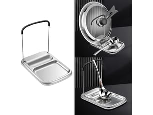 Support de couvercle de casserole en acier inoxydable avec plateau pour louches