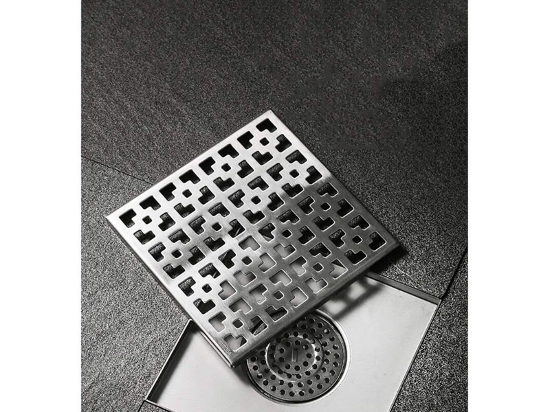 Siphon de sol exterieur,siphon de sol et écoulement de douche,siphon sol d'évacuation,siphon avec arrêt du parfum et tamis à cheveux,silver-20×20cm - Conforama B