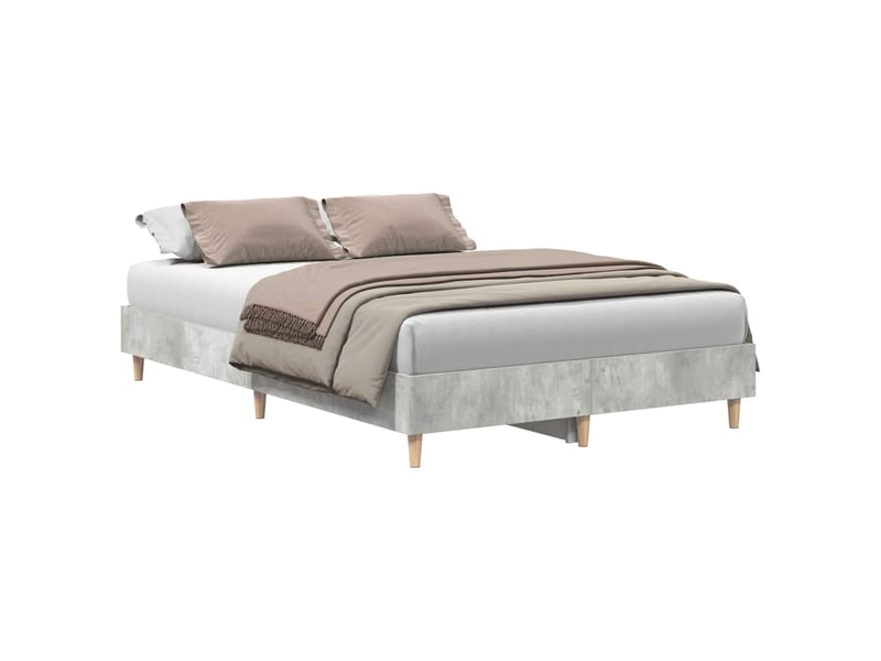  Lit double- lit adulte -  cadre de lit sans matelas gris béton 135x190 cm bois ingénierie  - Conforama A