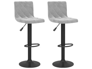 Lot de 2 tabouret de bar, chaise de bar gris clair velours shl15280