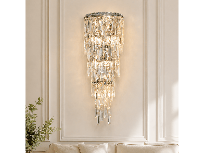  Applique murale en cristal tour argentée b – éclairage 3 couleurs ASLED-520 - Conforama D