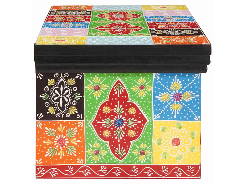  Meuble tv - banc tv - meuble de rangement multicolore 60 x 30 x 24 cm bois de manguier massif  - Conforama C