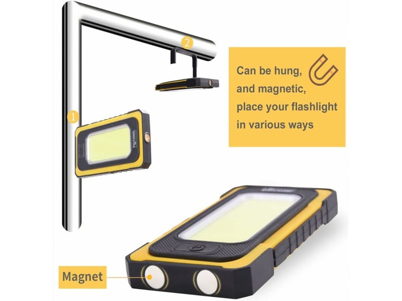  Lampe travail led rechargeable, lampe torche baladeuse cob  - Conforama E