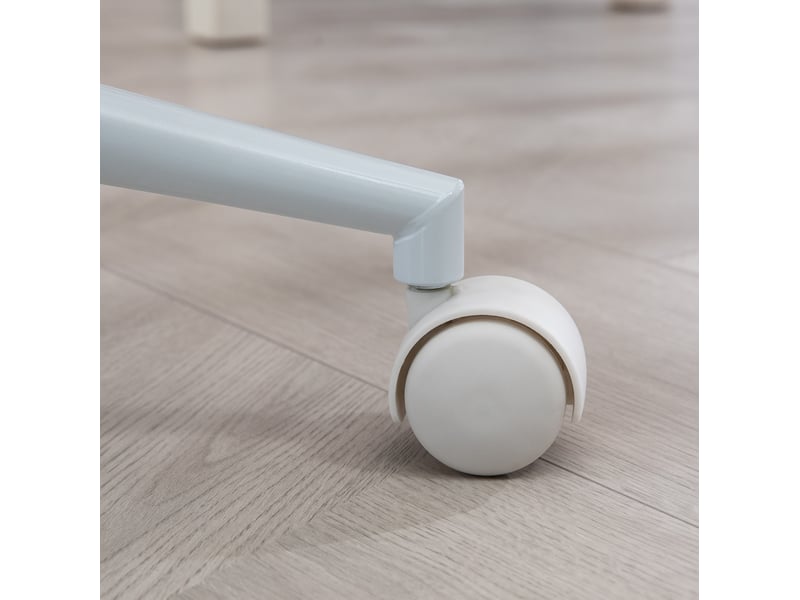  Chaise de bureau enfant blanche réglable en hauteur, dossier ours en tissu, sans accoudoirs, à roulettes pour le bureau  - Conforama E