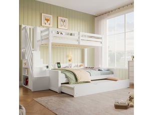 Lit superposé 90x200 cm <strong></strong> <strong>Morn Vibe</strong> coloris blanc
