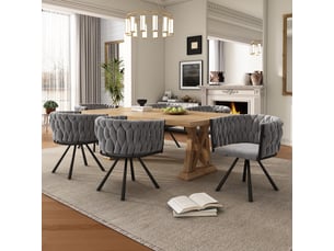 Lot de 6 chaises en velours coloris gris