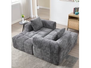 Canapé d'angle gauche convertible <strong>MODENUIT </strong> <strong></strong> 3 places Velours gris