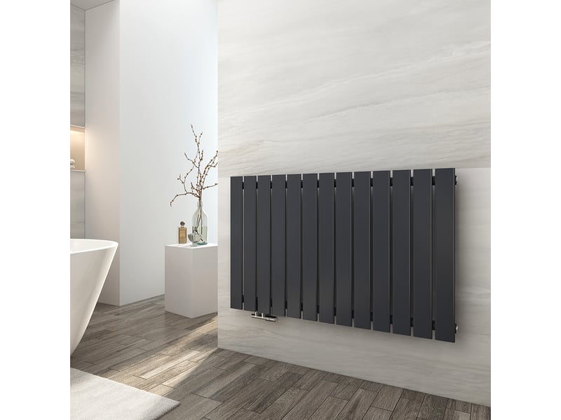  Emke radiateur à eau chaude, radiateur plat seule couche connexion latérale, anthracite 63 x 100,6 cm 712w  - Conforama B