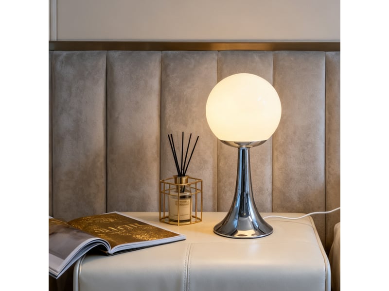  Lampe de table – ambiance pour chambre, restaurant et bar, lumière d'appoint décorative-blanc  - Conforama C