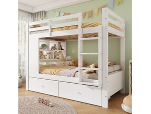 Lit superposé 2x90x200 cm <strong>MODENVIE</strong>  <strong></strong> coloris blanc
