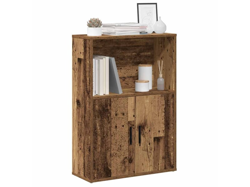  Bibliothèque, meuble de rangement salon vieux bois 60x24x85 cm bois d'ingénierie  - Conforama B