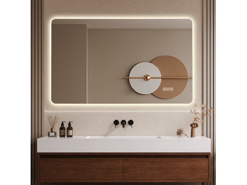 Miroir de salle de bain led 60x120 cm antibuée, 3 couleurs, ip44 - Conforama E