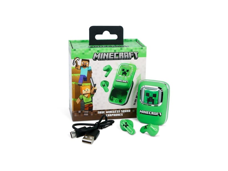  Ecouteurs tws sans fil bluetooth 5.3 style minecraft vert boitier charge coulissant led OTL1728305803214 - Conforama D